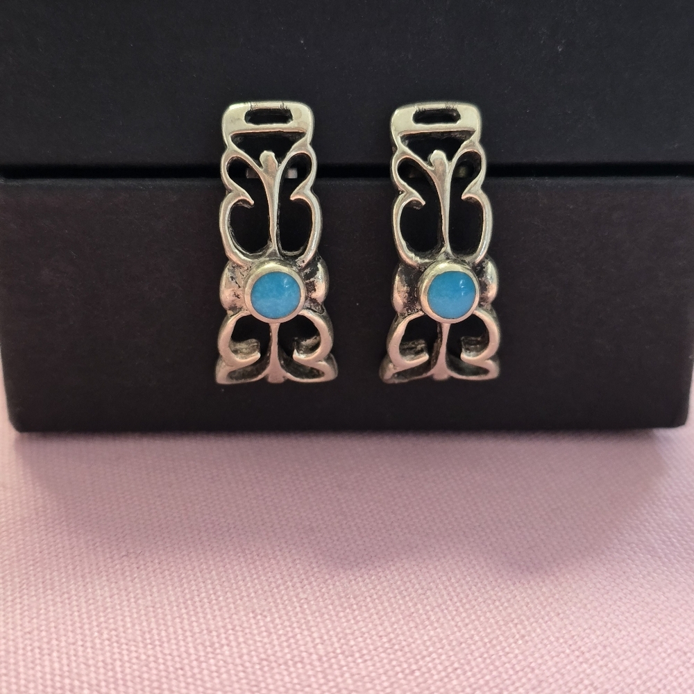 Vintage Turquoise Earrings Navajo Western